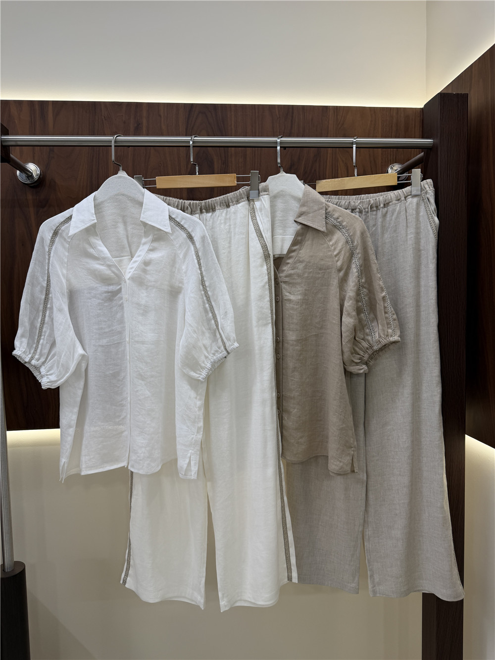 Short Linen Drawstring - Ensemble décontracté deux pièces pour femme
