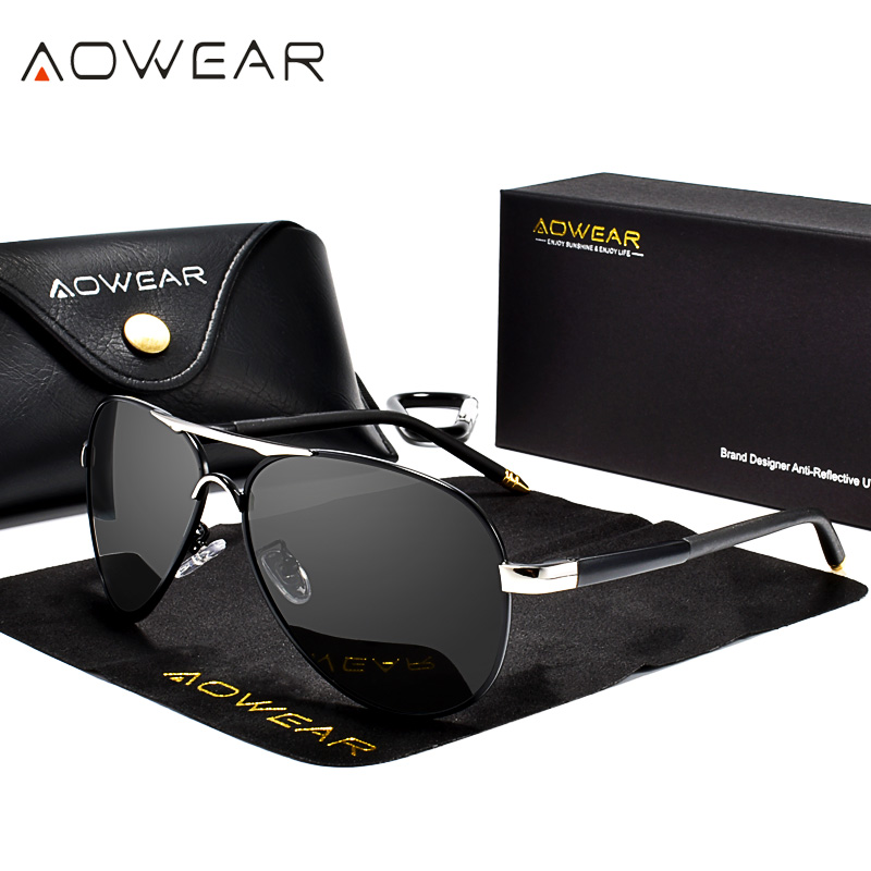 AOWEAR hommes Aviation lunette - Sunglasses Aviator Polarized avis et prix
